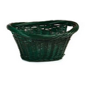 Green Oval Wicker Gift Baskets (14 3/4"x12"x8 1/2")